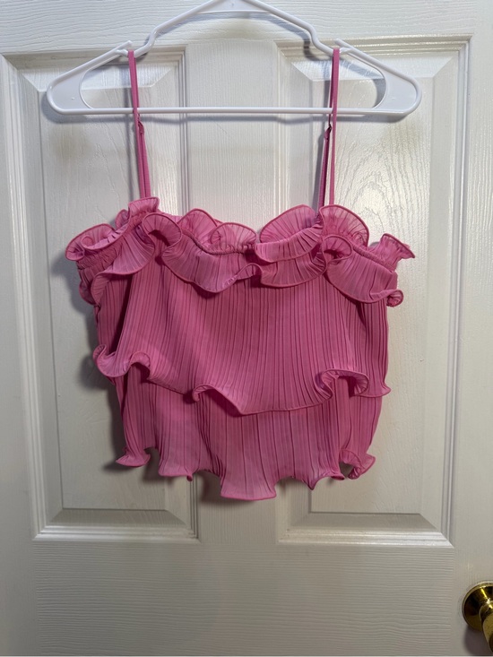 Altar'd State Tops - Altar'd State Pink Ruffled Crop Top